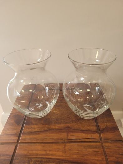 Eamon Glass Dublin - Set of 2 Hand-Cut Irish Vases