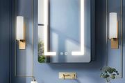 Bathroom Mirror Cabinets with Led Lights, Aluminum Alloy Wall Mounted Bathroom Cabinet Led Bathroom Mirror, 3 Colors Anti Fog, Adjustable Shelves, Touch Sensor, Concealed Storage