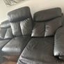 Black Leather Recliner sofa 3 Seater Image 2