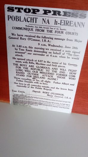 Irish Civil War Outbreak Media Notice Poster Ireland