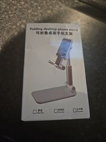 Folding desktop phone satnd