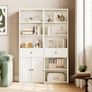 5-Tier Bookcase with Doors and Cabinet, Bookshelf Floor Standing Display Storage Shelf, Tall Bookcase with drawers for Home, Office, Living Room Image 7