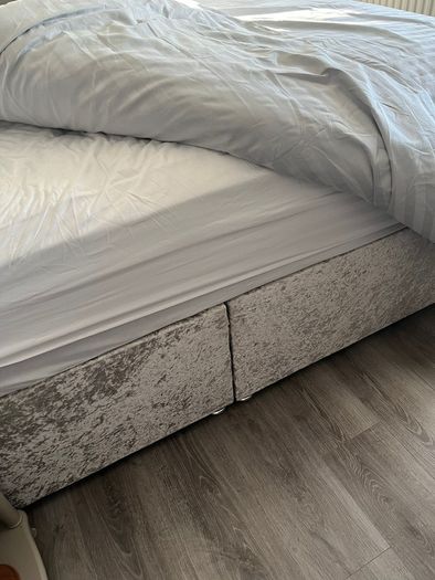 Plush bed base and headboard