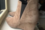 beige suede ankle boot