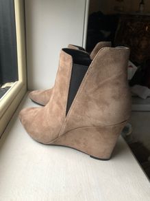 beige suede ankle boot