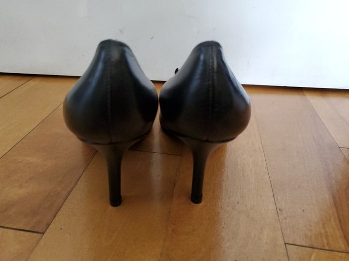 Rosanna ladies leather black dress up high heel shoes size 5 UK 38 EU NEW