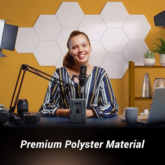 NEW SALE | 12 Pack Hexagon Acoustic Panels Self-adhesive, 30x26x0,9cm High Density Sound Proof Panels