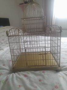 Large gold River island metal bird cage / decorative cage