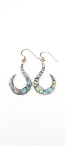Vintage Sterling Silver Abalone Earrings