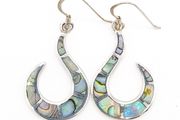 Vintage Sterling Silver Abalone Earrings