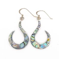 Vintage Sterling Silver Abalone Earrings
