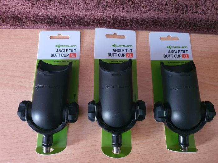 NEW - 3 x Korum Angle Tilt Butt Cup XL - Pike Perch Trout Salmon Bass Cod Pollock Carp Tench Bream Roach Feeder Method Umbrella Bivy Tent Rodpod Tripod