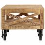 Coffee Table with Wheels Solid Mango Wood 110x50x37 cm Image 4