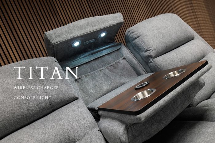 Titan Grey Fabric Recliner Sofa Set