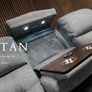 3 Seater Titan Plus Electric Grey Fabric Recliner Sofa Image 3