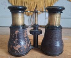 Antique Leather & Brass Field Binoculars