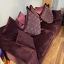 3 Seater Purple Couch with Interchangeable Cushion Backs Image 2