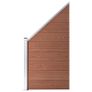 WPC Fence Set 6 Square + 1 Slanted 1138x186 cm Brown Image 10