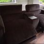 Dfs 4D cinesound recliner sofa black velvet Image 5