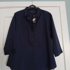Navy M&S blouse, size 16, new with tags