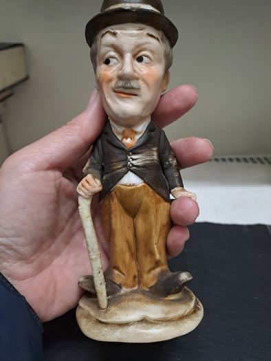Vintage Charlie Chaplin Style Porcelain Figurine 17cm
