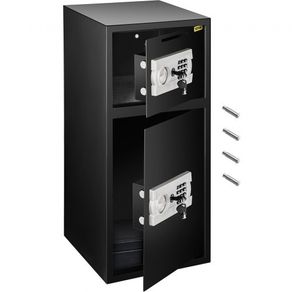 74 L Digital Double Door Safe Depository Box Gun Safes Cash Office Security Lock Strong Iron Larger Digital Safe Box