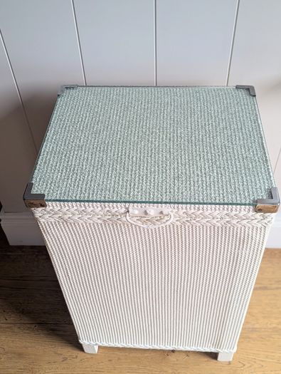 Antique Woven Laundry Basket or Bedside Locker