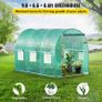 Walk-in Tunnel Greenhouse, 10 x 7 x 7 ft Portable Plant Hot House w/ Galvanized Steel Hoops, 1 Top Beam, Diagonal Poles, Zippered Door & 6 Roll-up Windows, Green Image 2