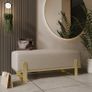 Aria Contemporary Velvet Bench  Luxurious Seating with a Glamorous Gold Base Image 7