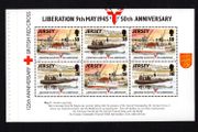1995 Jersey 50th Anniversary of 50th Anniversary of Liberation Commemorative Stamps Booklet Pane recording 125th Anniversary of British Red Cross Mint Never Hinged (MNH)