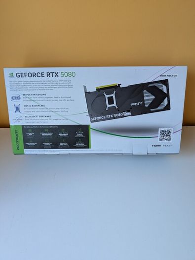 PNY GeForce RTX 5080 16GB OC Triple Fan Graphics Card DLSS 4