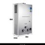8L Propane LPG Gas Water Heater with Winter and Summer Modes, Instant Propane Water Heater, with Shower Kit, Digital Display Image 2
