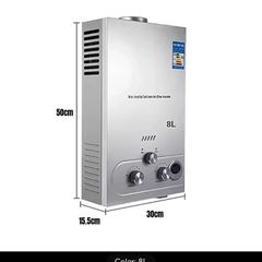 8L Propane LPG Gas Water Heater with Winter and Summer Modes, Instant Propane Water Heater, with Shower Kit, Digital Display