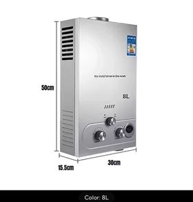 8L Propane LPG Gas Water Heater with Winter and Summer Modes, Instant Propane Water Heater, with Shower Kit, Digital Display