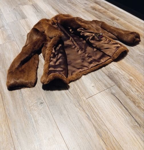 Vintage Julian Vard Genuine Fur Jacket Brown Size 12 Made in Ireland