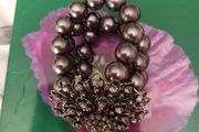 Purple Poppy  Pearl &amp; Diamond Bracelet.