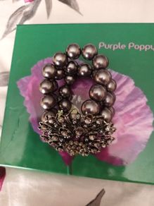 Purple Poppy  Pearl & Diamond Bracelet.