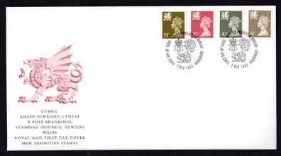 1993 Great Britain Wales Regional Definitive Stamps (Machin) Royal Mail Addressed First Day Cover (FDC)