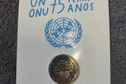 Portugal 2 Euro Commemorative Coin 2020 - 75th Anniversary of the UN BU. Blister Card.