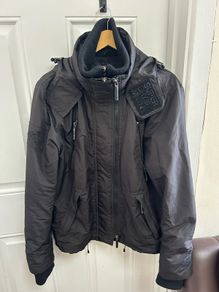 Superdry Mountain SD-Windcheater Hooded Jacket Black Size L Triple Zip