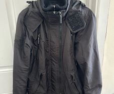 Superdry Mountain SD-Windcheater Hooded Jacket Black Size L Triple Zip