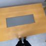Solid beech dining table with glass centre piece Image 2