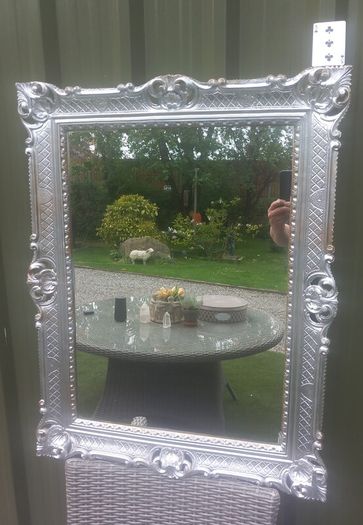 Heavy silver mirror, no damage, portrait and landscape, D18