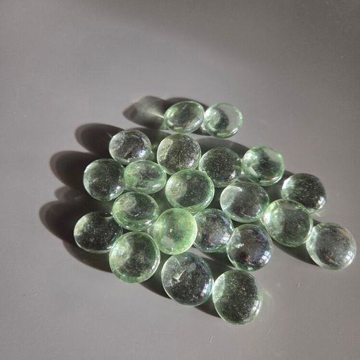 NEW Light Green Flat Glass Marbles