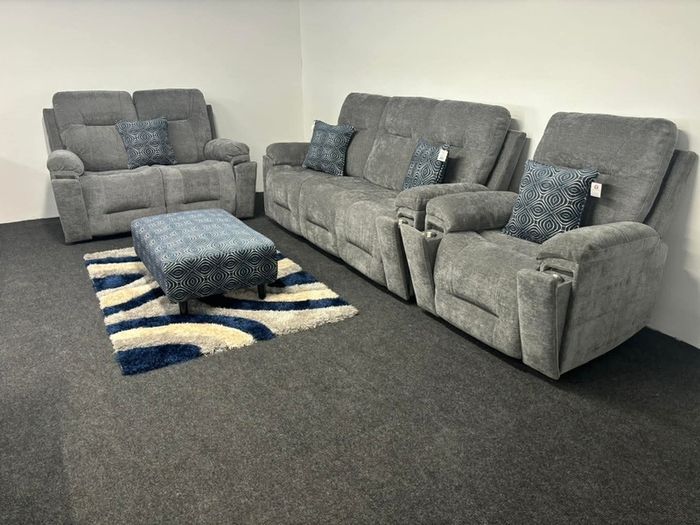 New Hudson Fabric Recliner Sofas with Hidden Cupholders