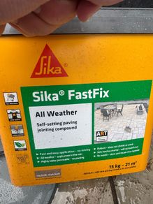 Dark Buff Sika jointing paving compound one half tub with one sealed bag