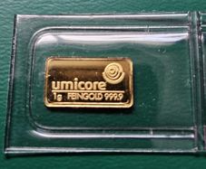 Gold Bar 1 Gram .999 Umicore