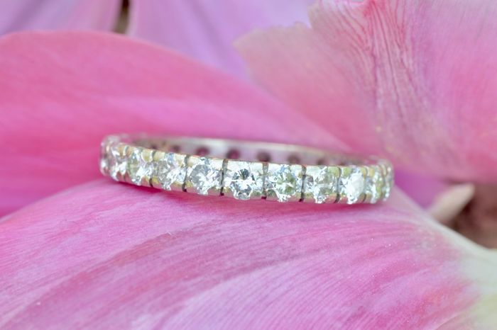 Antique 1.5ct Diamond Eternity / Wedding Band Ring - Platinum
