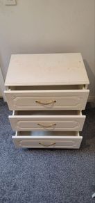 White bedside drawer unit