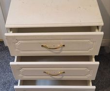 White bedside drawer unit